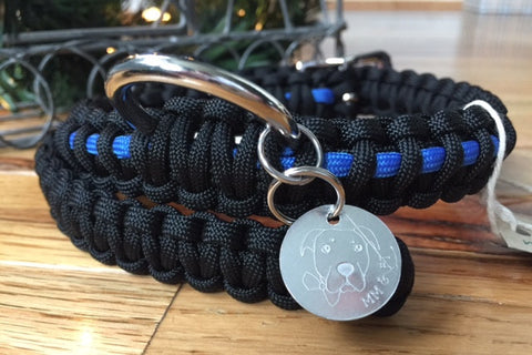 Thin Blue Line, K9 Officer, Law Enforcement Collar and Leash