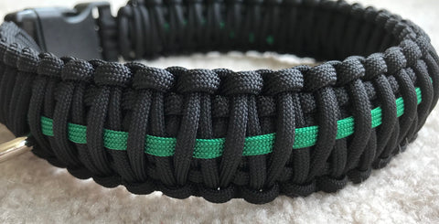 Thin Green Line, Paracord Dog Collar
