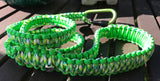 Neon Green & Flux 4ft. Paracord Leash with a Green Carabiner