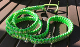 Neon Green & Flux 4ft. Paracord Leash with a Green Carabiner