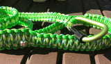 Neon Green & Flux 4ft. Paracord Leash with a Green Carabiner