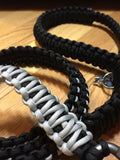 6 ft. Black & Silver Paracord Dog Leash with a Silver Carabiner