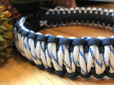 Non-Adjustable Navy and Racing Stripes King Cobra Paracord Dog Collar