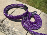 6 ft. Purple Reflective Paracord Dog Leash with Matching Collar