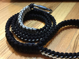 6 ft. Black & Silver Paracord Dog Leash with a Silver Carabiner