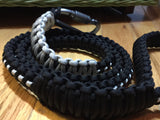 6 ft. Black & Silver Paracord Dog Leash with a Silver Carabiner