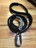 6 ft. Black & Silver Paracord Dog Leash with a Silver Carabiner