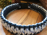 Non-Adjustable Navy and Racing Stripes King Cobra Paracord Dog Collar