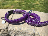 6 ft. Purple Reflective Paracord Dog Leash with Matching Collar