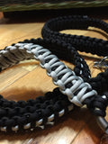 6 ft. Black & Silver Paracord Dog Leash with a Silver Carabiner