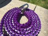 6 ft. Purple Reflective Paracord Dog Leash with Matching Collar