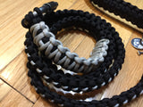 6 ft. Black & Silver Paracord Dog Leash with a Silver Carabiner