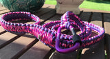 Paracord Dog Leash, 4ft. Purple & Purplicious with Purple Carabiner