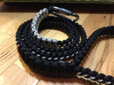 6 ft. Black & Silver Paracord Dog Leash with a Silver Carabiner