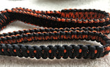 6ft. Paracord Dog Leash, Black & Orange with a Black Carabiner