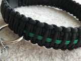 Thin Green Line, Paracord Dog Collar