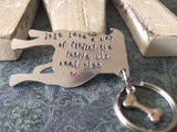 Hand-Stamped Aluminum Pit Bull Key Chain, Key Ring