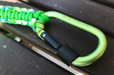 Neon Green & Flux 4ft. Paracord Leash with a Green Carabiner