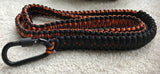 6ft. Paracord Dog Leash, Black & Orange with a Black Carabiner