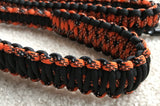 6ft. Paracord Dog Leash, Black & Orange with a Black Carabiner
