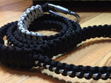 6 ft. Black & Silver Paracord Dog Leash with a Silver Carabiner