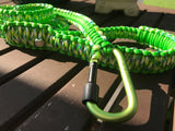 Neon Green & Flux 4ft. Paracord Leash with a Green Carabiner