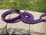 6 ft. Purple Reflective Paracord Dog Leash with Matching Collar